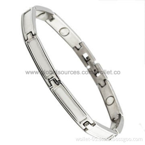 Slim magnetic health bracelets, made of surgical grade stainless steel, good for sports lady